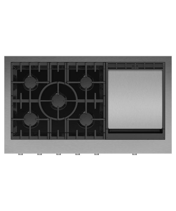 Fisher Paykel - 47.875 inch wide Gas Cooktop in Stainless - CPV3-485GD-L