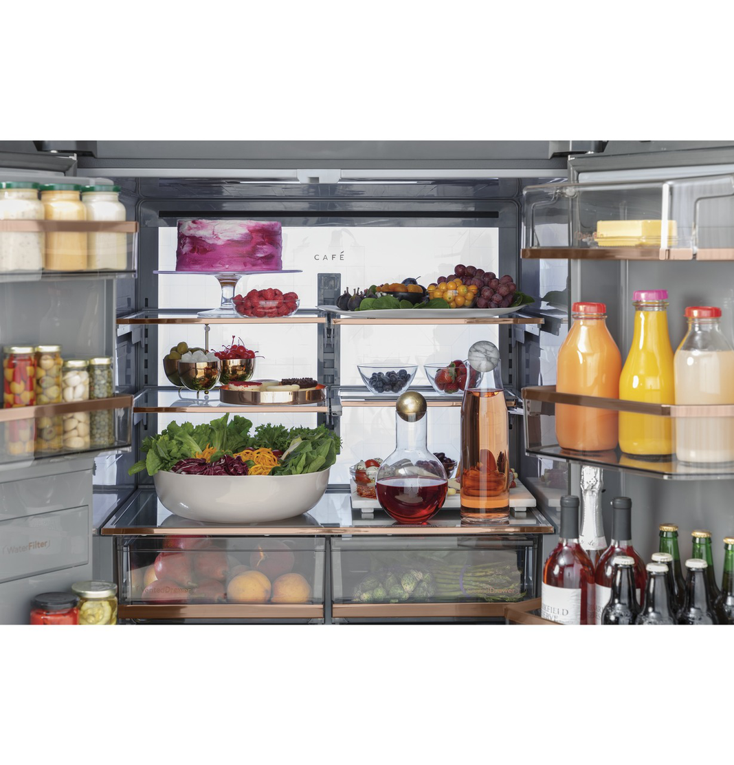 Café - 35.625 Inch 27.4 cu. ft Quad-Door Refrigerator in Platinum - CQE28DM5NS5