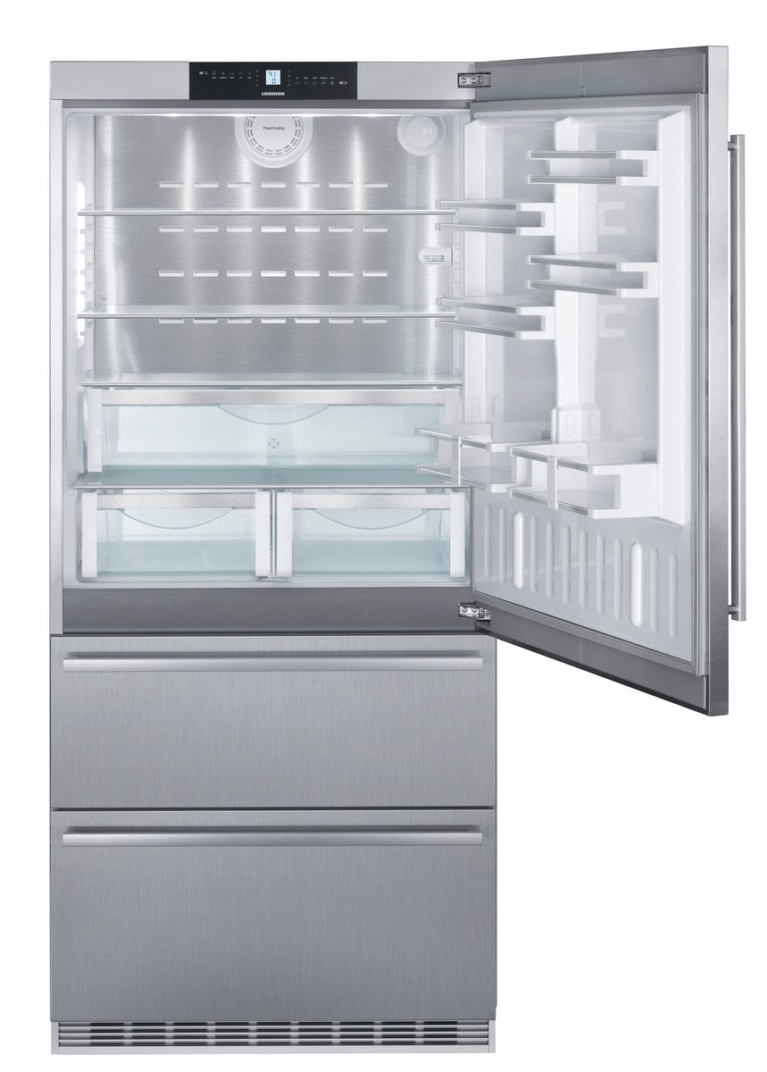 Liebherr - 35.875 Inch 19.5 cu. ft Bottom Mount Refrigerator in Stainless - CS2080