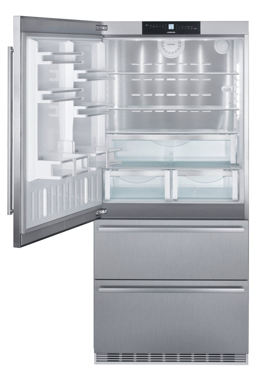 Liebherr - 35.875 Inch 19.5 cu. ft Bottom Mount Refrigerator in Stainless - CS2081