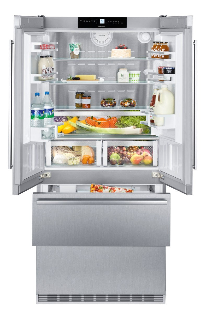 Liebherr - 35.875 Inch 19.5 cu. ft French Door Refrigerator in Stainless - CS2082