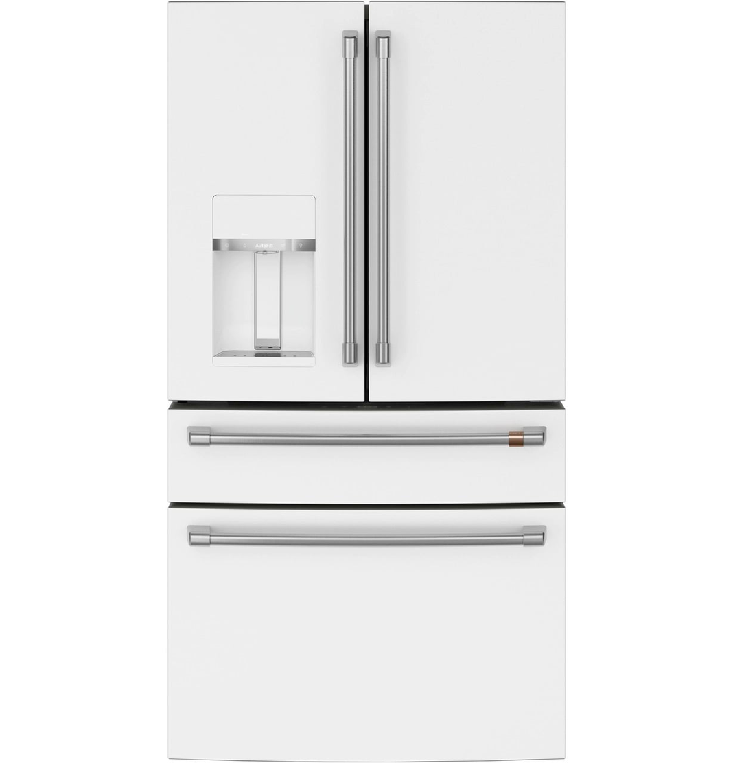 Café - 35.625 Inch 27.8 cu. ft French Door Refrigerator in White - CVE28DP4NW2