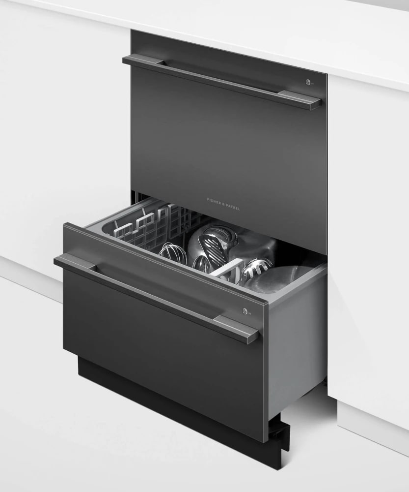 Fisher Paykel - 44 dBA Double Dish Drawer Dishwasher in Black Stainless - DD24DDFTB9 N