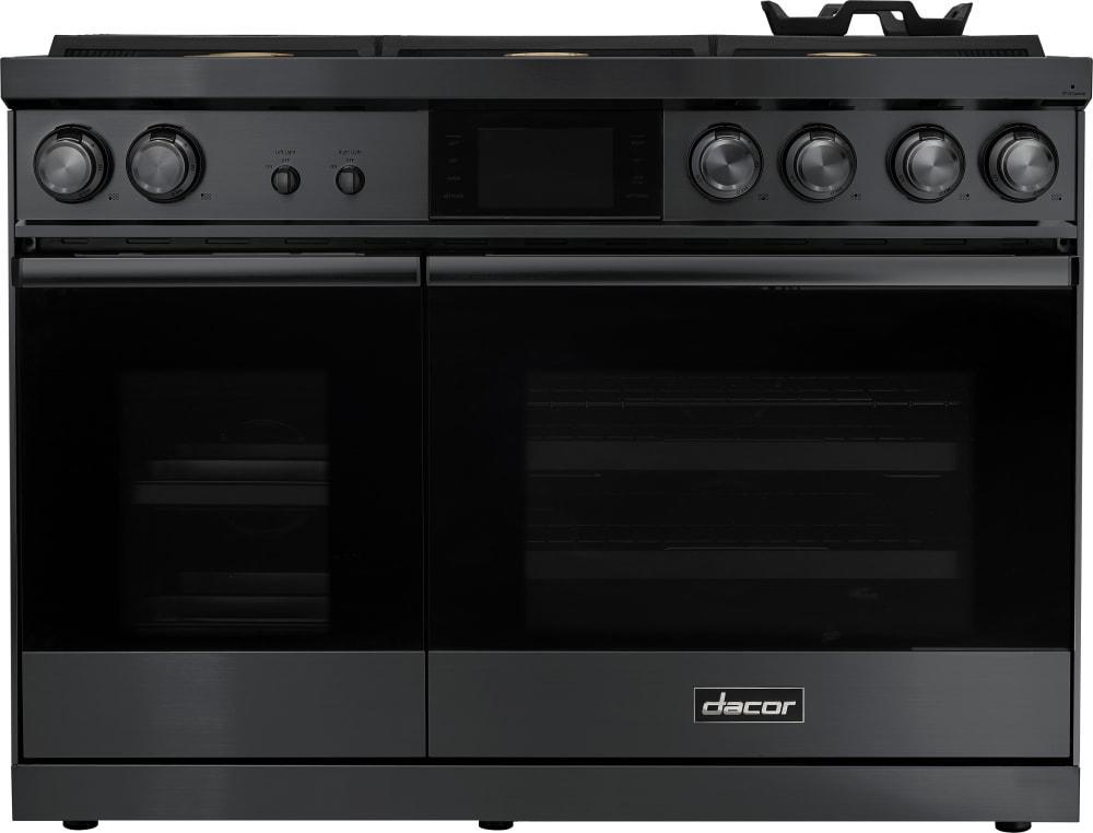 Dacor - 6.6 cu. ft  Dual Fuel Range in Black Stainless - DOP48M86DPM