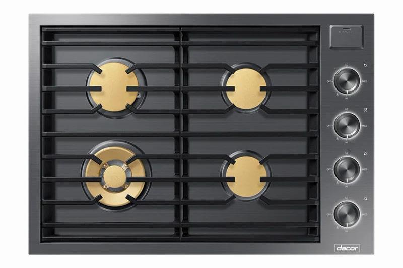 Dacor - 30 inch wide Gas Cooktop in Black Stainless - DTG30M954FM