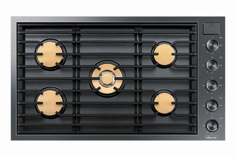 Dacor - 36 inch wide Gas Cooktop in Black Stainless - DTG36M955FM