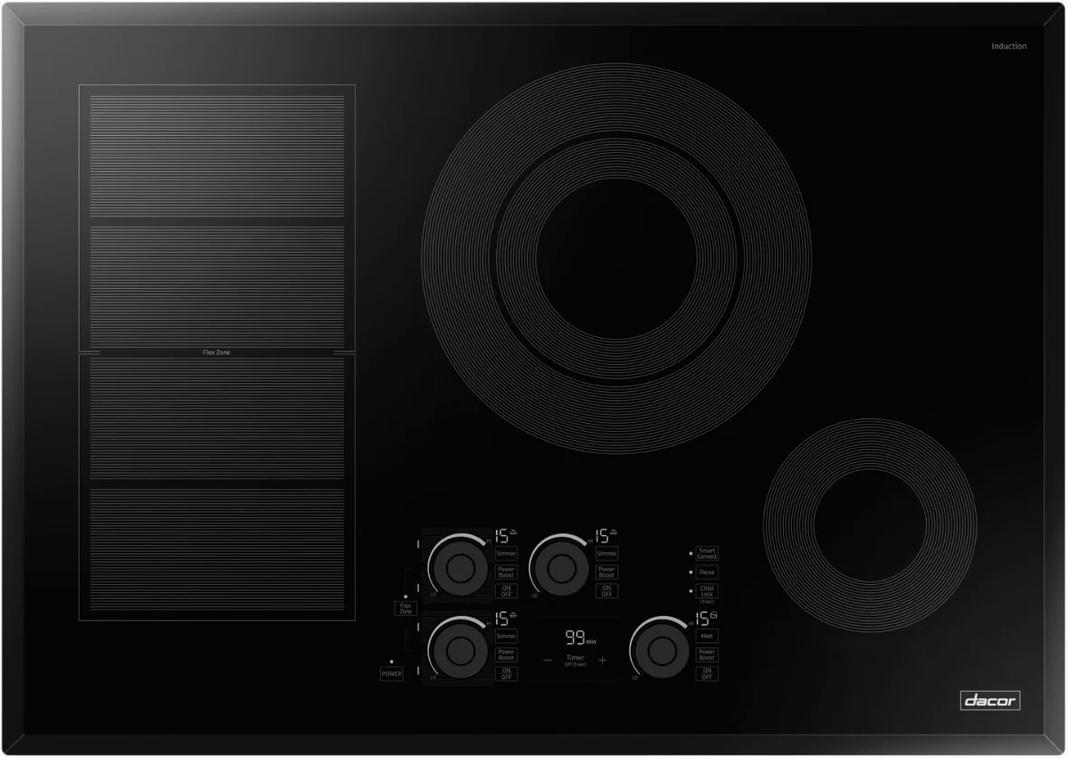 Dacor - 30 inch wide Induction Cooktop in Black Stainless - DTI30M977BB