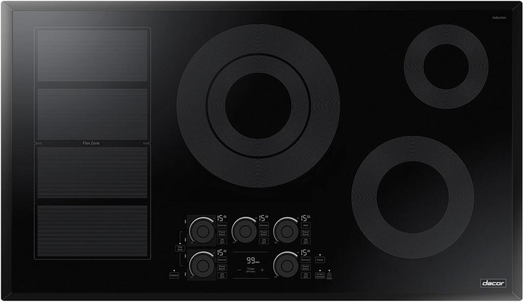 Dacor - 36 inch wide Induction Cooktop in Black - DTI36P876BB