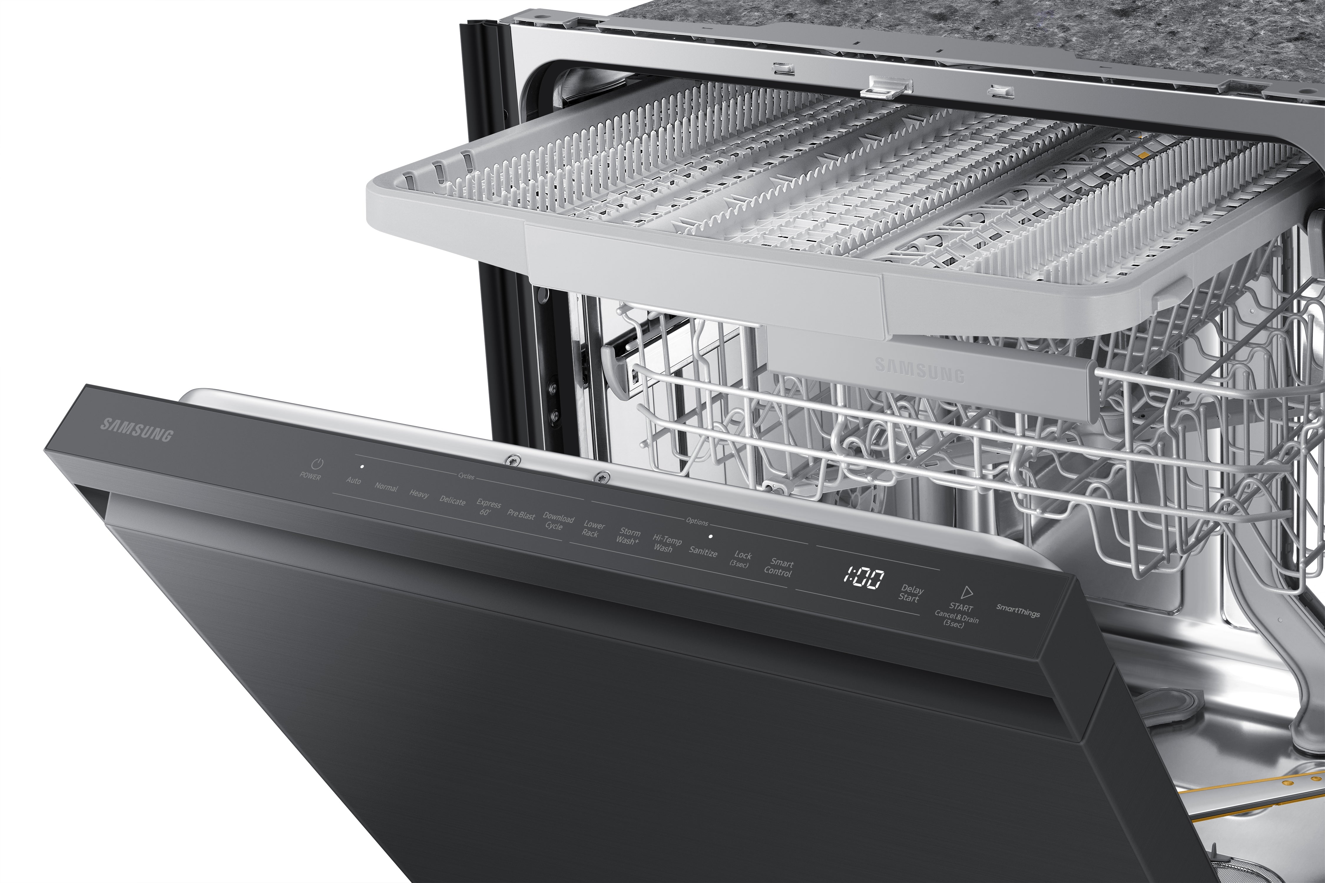 Samsung - 44 dBA Built In Dishwasher in Black Stainless - DW80B6060UG