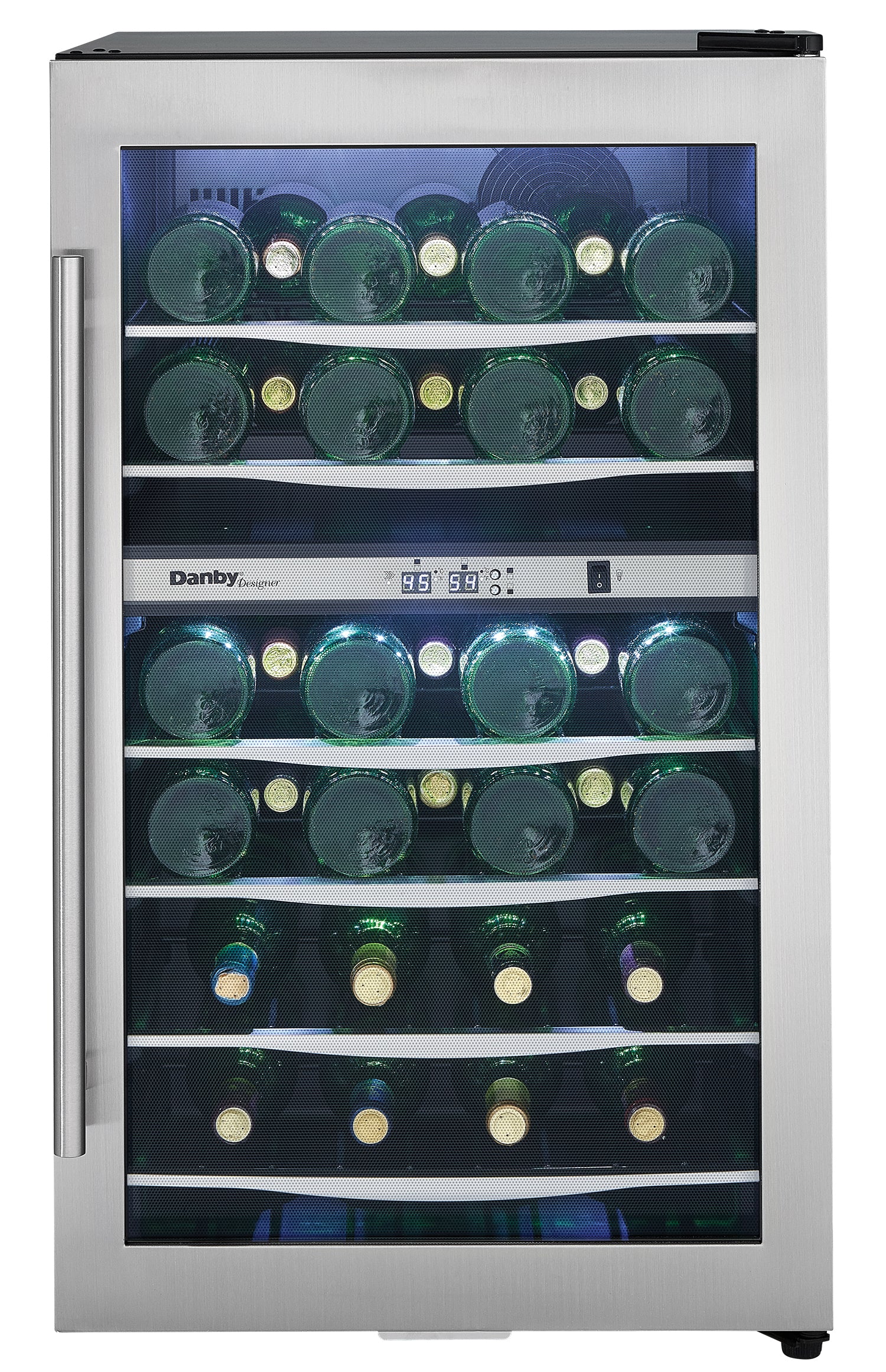 Danby - 19.4 Inch 38 Bottles cu. ft Wine Fridge Refrigerator in Stainless - DWC040A3BSSDD