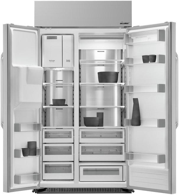 Dacor - 42 Inch 24 cu. ft Built In / Integrated Side by Side Refrigerator in Stainless - DYF42SBIWR