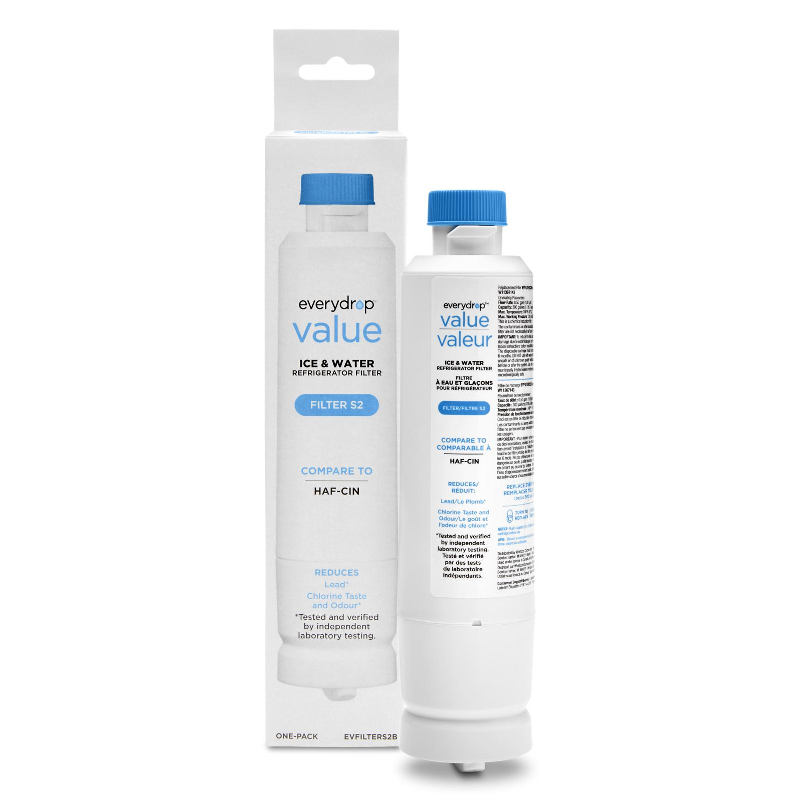 Whirlpool Refrigerator Water Filter S2 (compares to Samsung HAF-CIN) - EVFILTERS2B