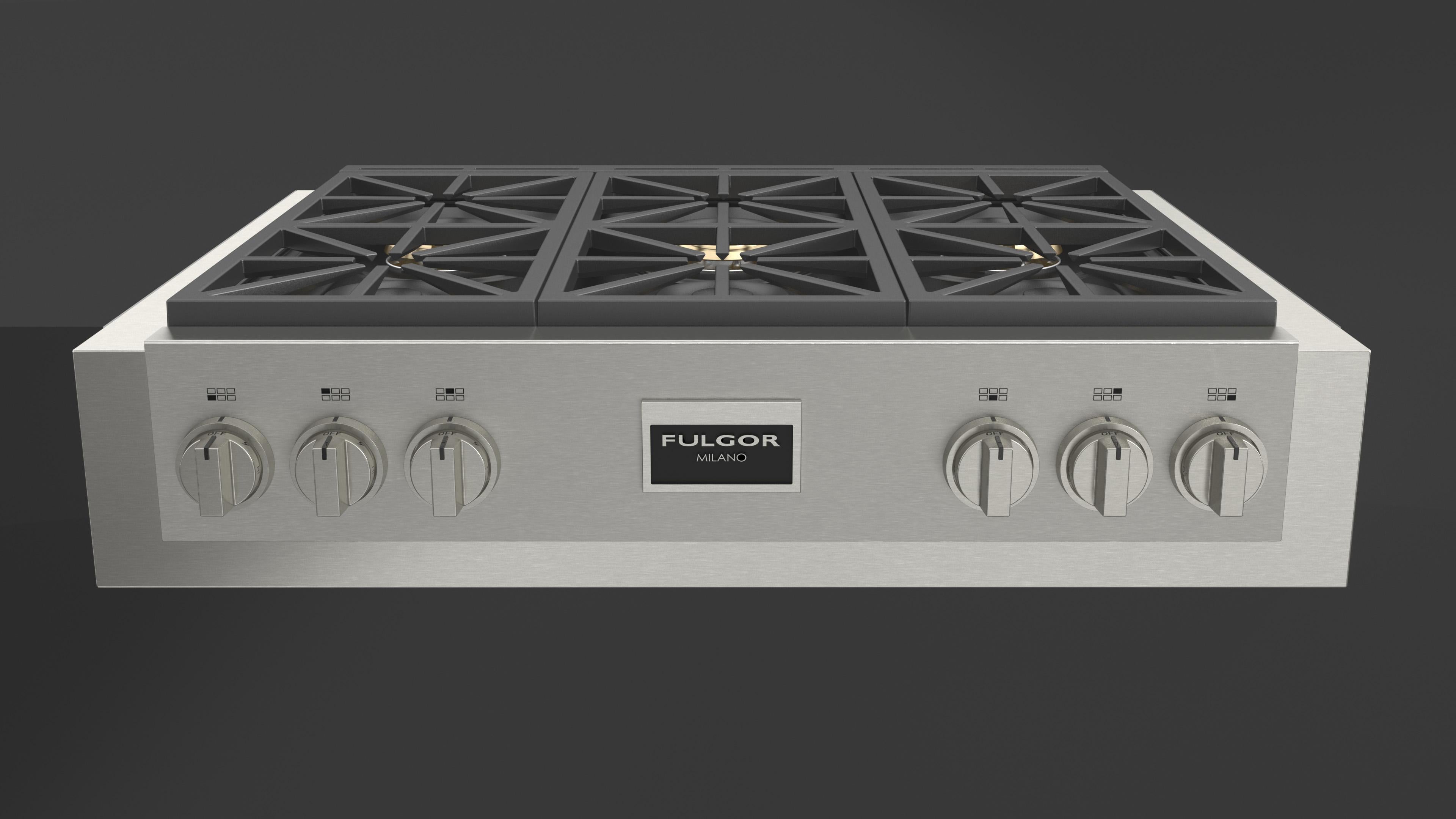 Fulgor Milano - 35.8 inch wide Gas Cooktop in Stainless - F6GRT366S1