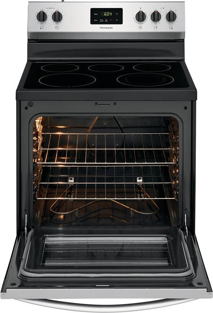 Frigidaire - 4.9 cu. ft  Electric Range in Stainless - FCRE305CAS