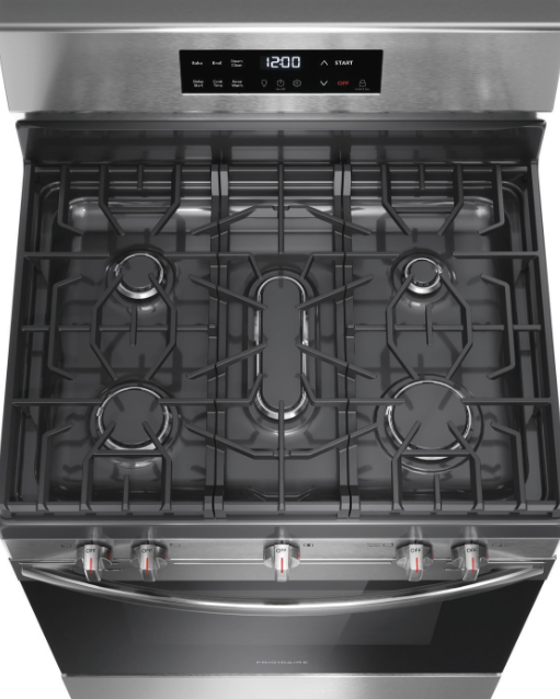 Frigidaire - 30 Inch 5.1 cu. ft  Gas Range in Stainless - FCRG3062AS