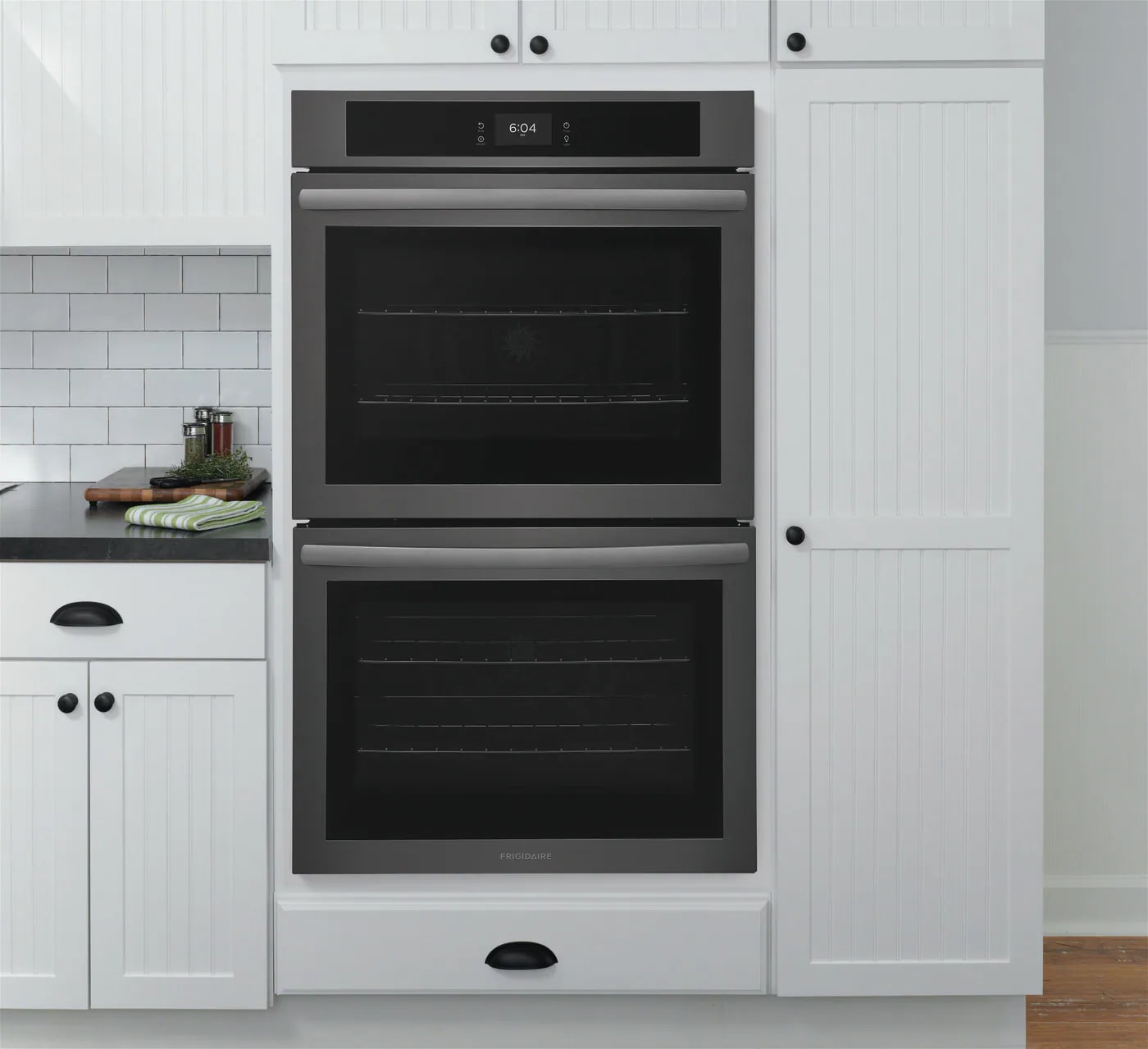 Frigidaire - 10.6 cu. ft Double Wall Oven in Black Stainless - FCWD3027AD