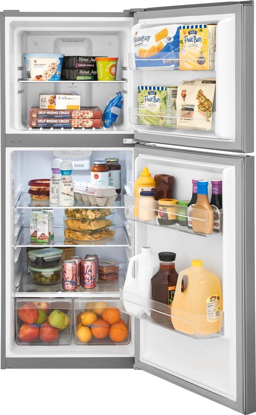 Frigidaire - 23.75 Inch 10.1 cu. ft Top Mount Refrigerator in Stainless - FFET1022UV