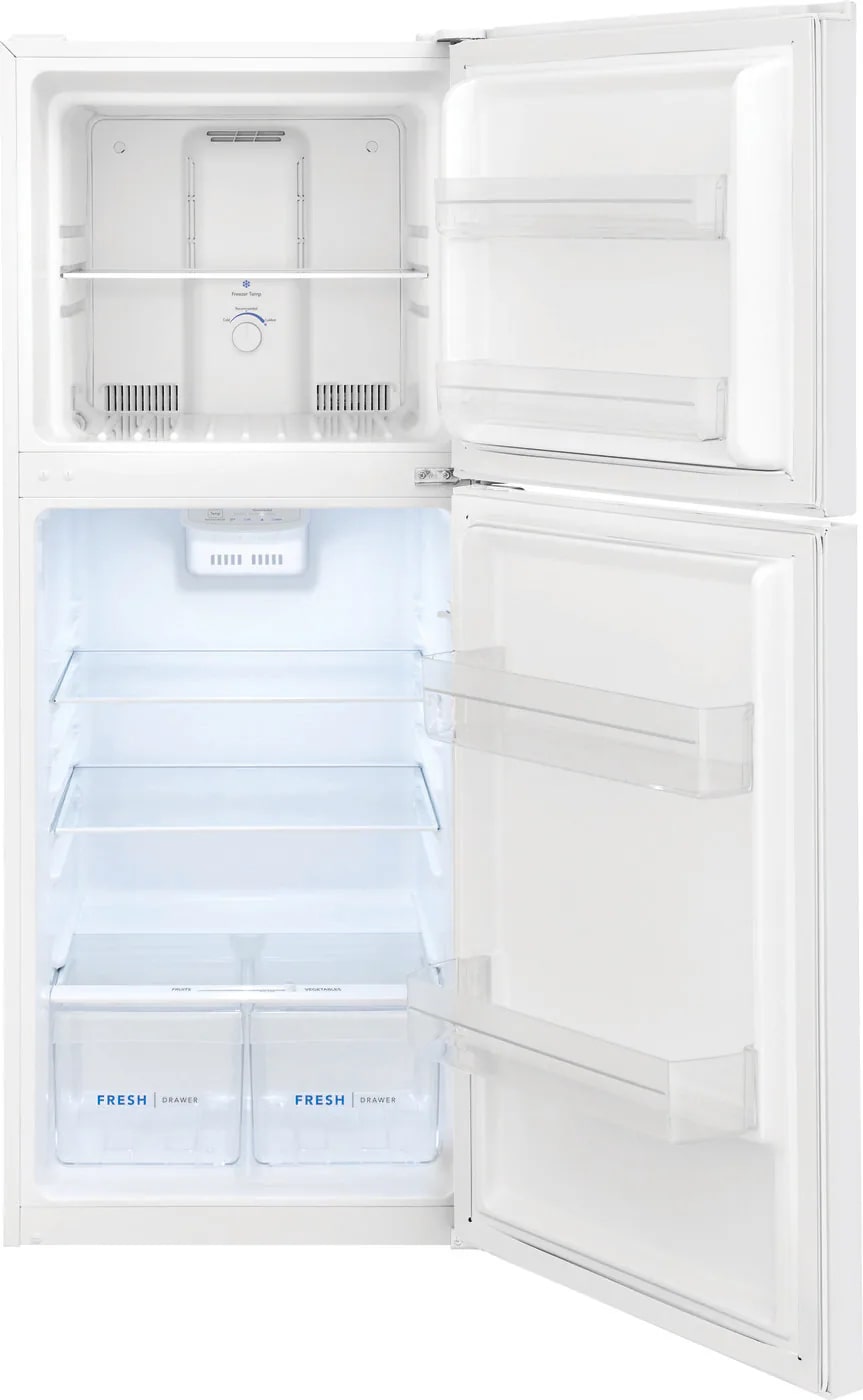 Frigidaire - 23.8 Inch 10.1 cu. ft Top Mount Refrigerator in White - FFET1022UW