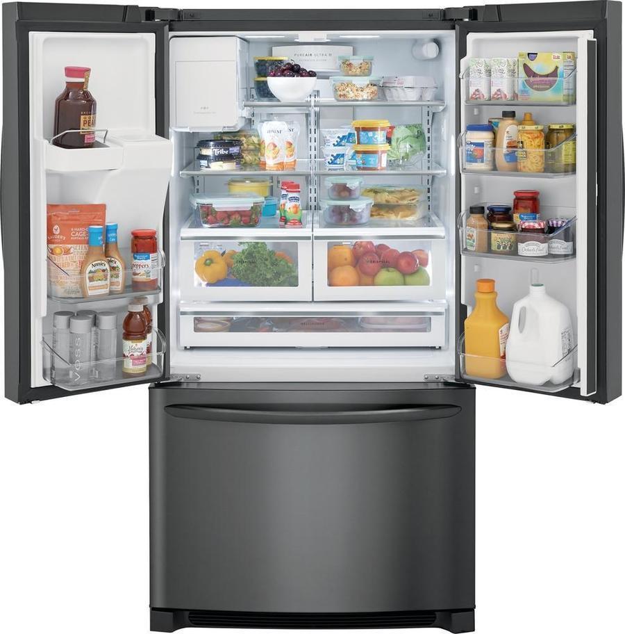 Frigidaire Gallery - 36 Inch 26.8 cu. ft French Door Refrigerator in Black Stainless - FGHB2868TD