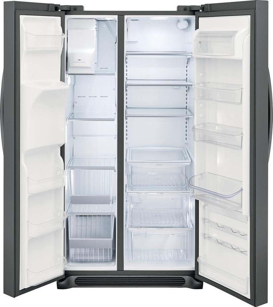 Frigidaire Gallery - 35.8 Inch 22.2 cu. ft Side by Side Refrigerator in Black Stainless - FGSC2335TD