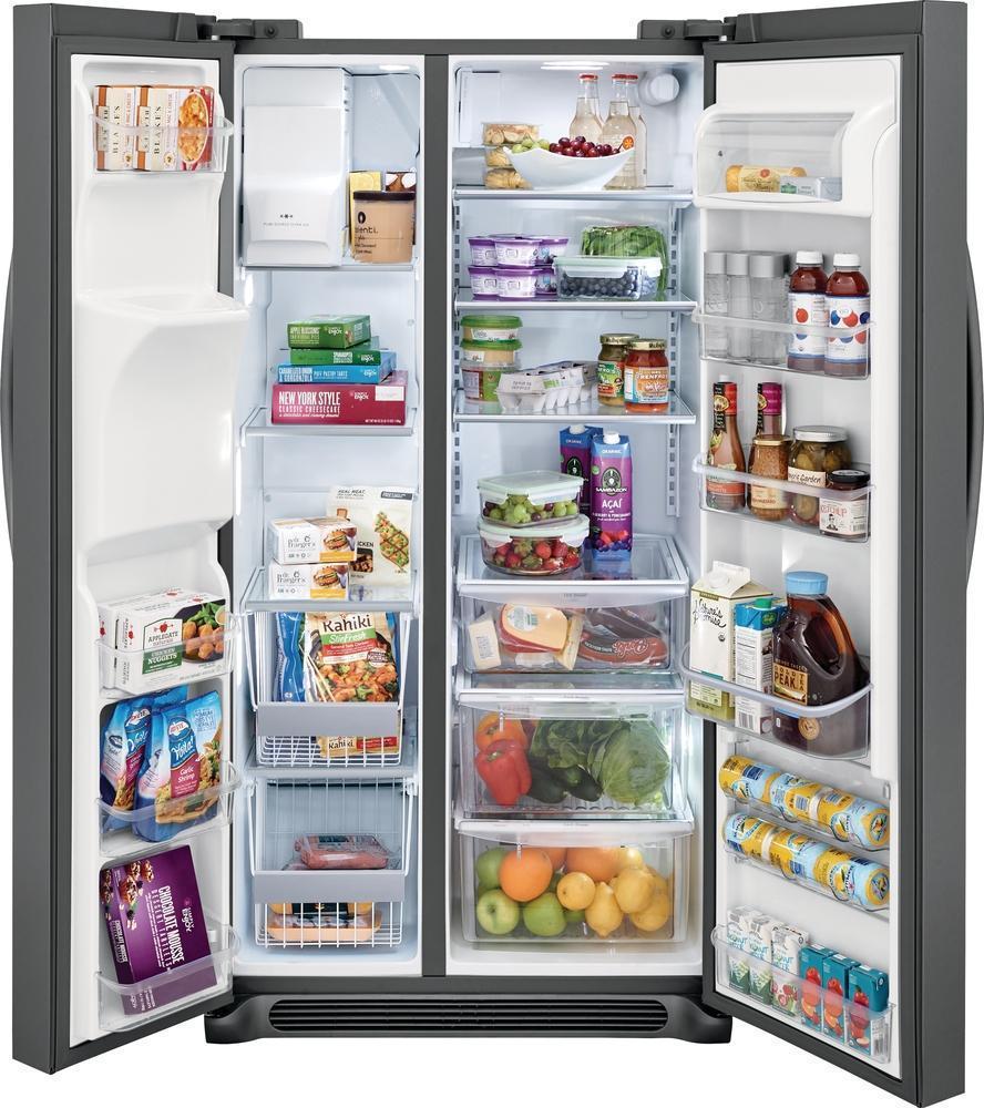 Frigidaire Gallery - 35.8 Inch 22.2 cu. ft Side by Side Refrigerator in Black Stainless - FGSC2335TD