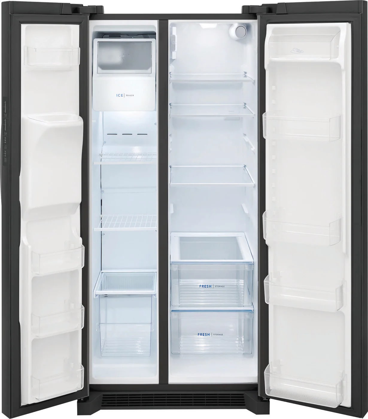 Frigidaire - 33.125 Inch 22.3 cu. ft Side by Side Refrigerator in Black Stainless - FRSS2323AD