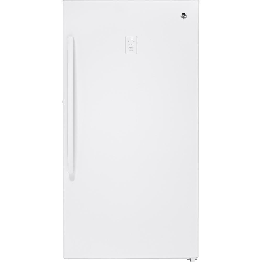 GE - 17.3 cu. Ft  Upright Freezer in White - FUF17DLRWW