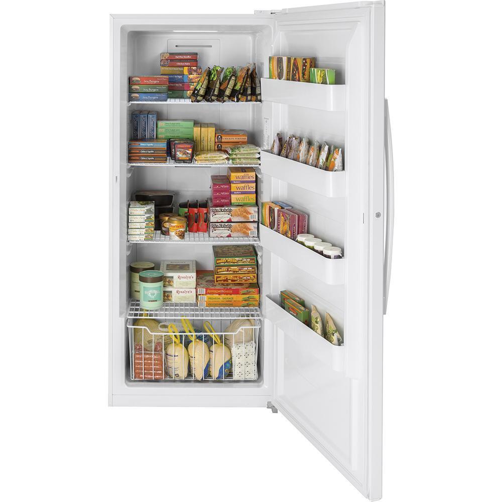 GE - 21.3 cu. Ft  Upright Freezer in White - FUF21SMRWW