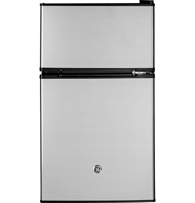 GE - 18.75 Inch 3.1 cu. ft Mini Fridge Refrigerator in Stainless - GDE03GLKLB