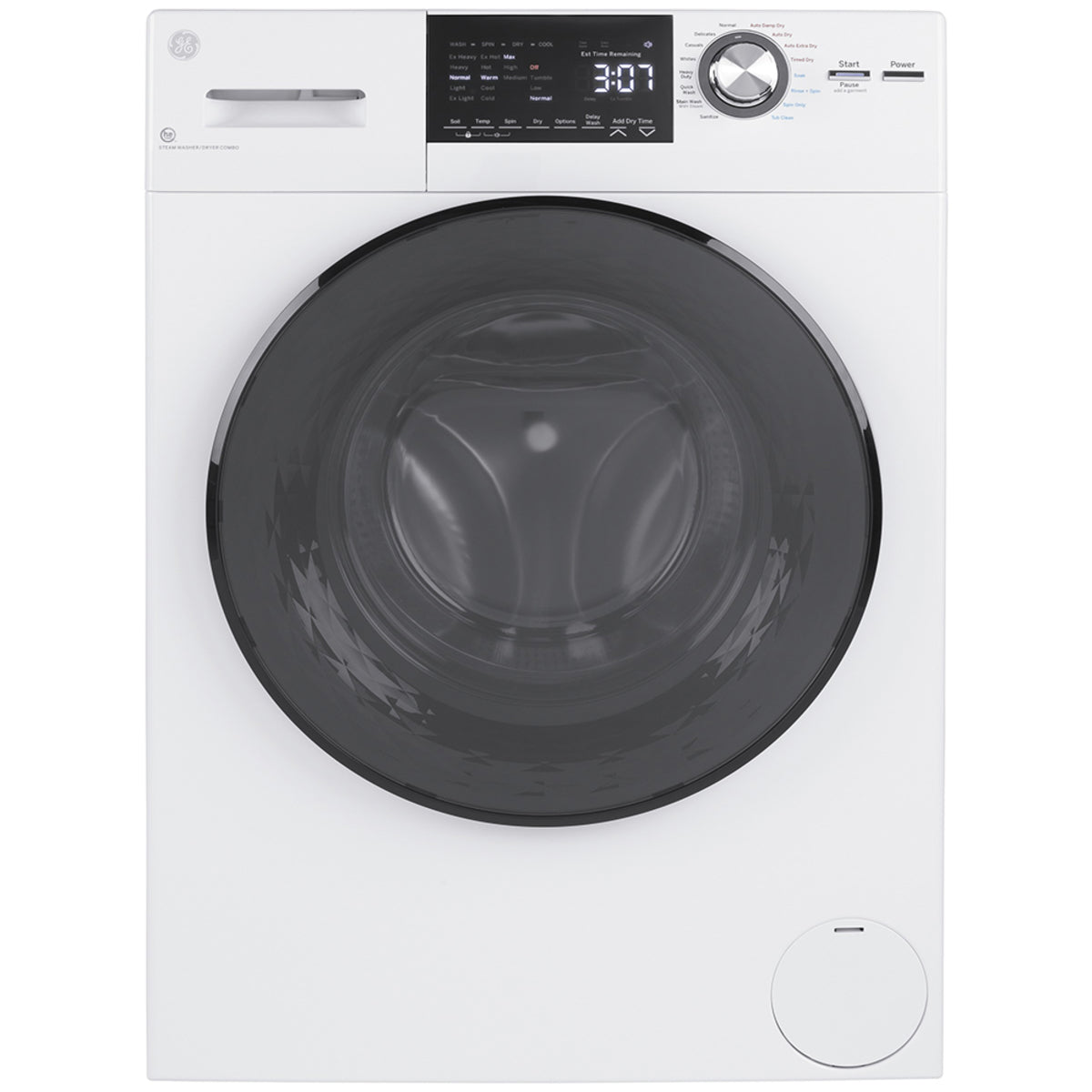 GE - 2.8 cu. Ft  Front Load All-In-One Washer/Dryer in White - GFQ14ESSNWW