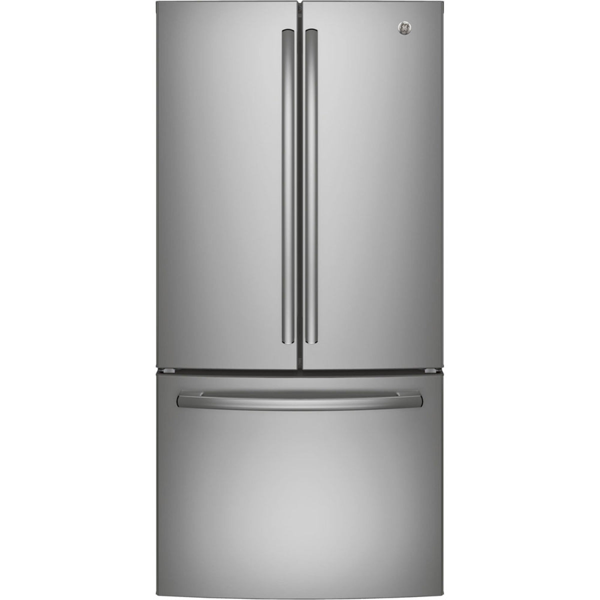 GE - 32.75 Inch 24.8 cu. ft French Door Refrigerator in Stainless - GNE25DYRKFS
