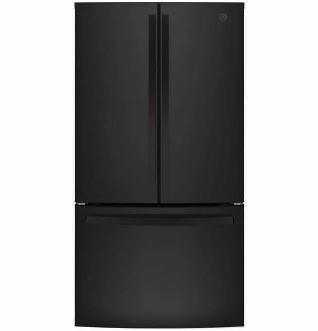 GE - 35.75 Inch 27 cu. ft French Door Refrigerator in Black - GNE27JGMBB