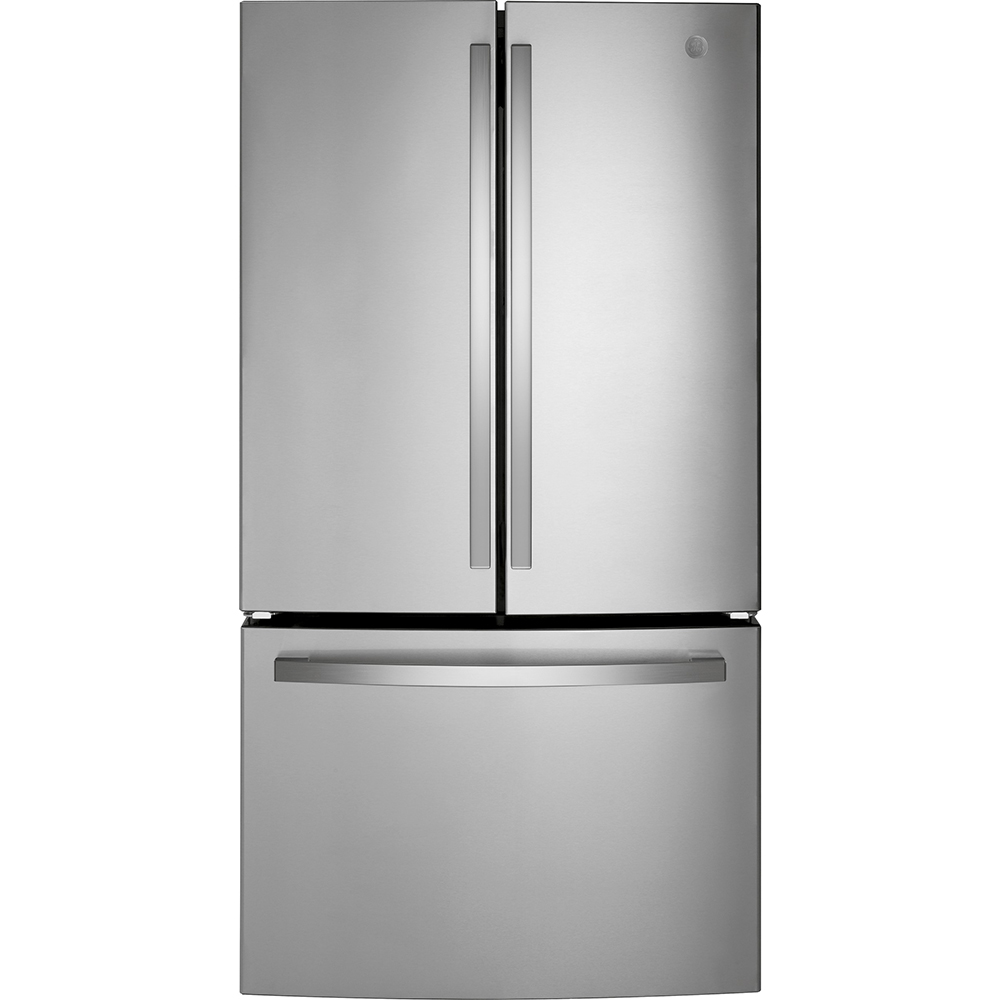 GE - 35.62 Inch 27 cu. ft French Door Refrigerator in Stainless - GNE27JYMFS
