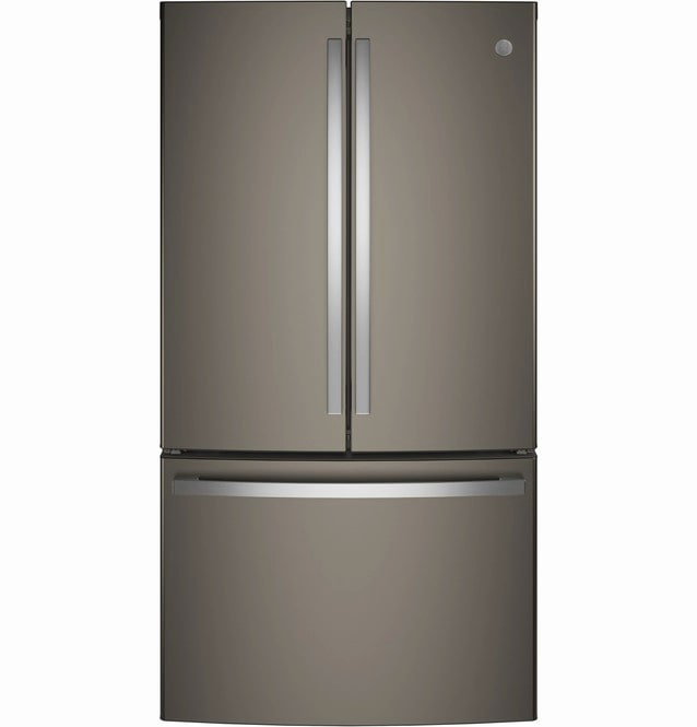 GE - 35.75 Inch 28.7 cu. ft French Door Refrigerator in Grey - GNE29GMKES