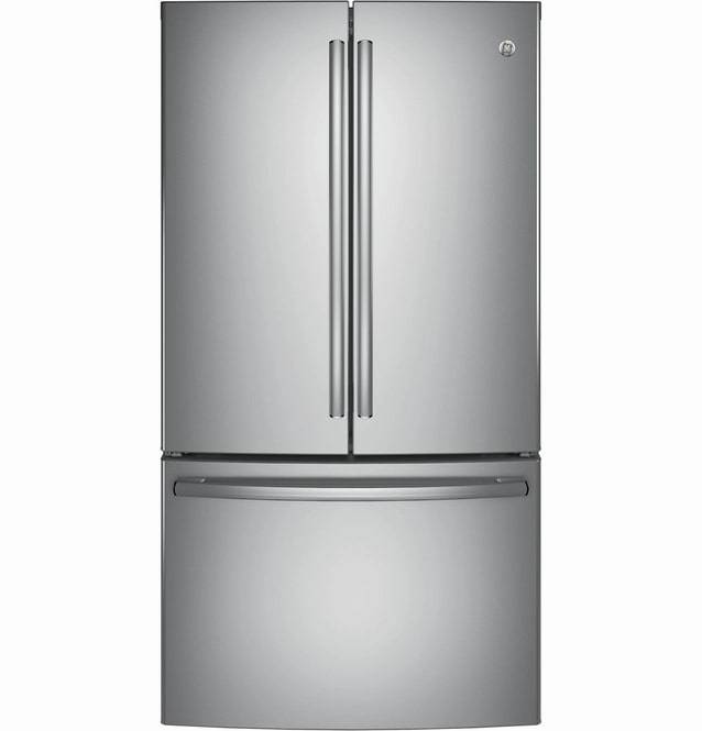 GE - 35.75 Inch 28.7 cu. ft French Door Refrigerator in Stainless - GNE29GSKSS
