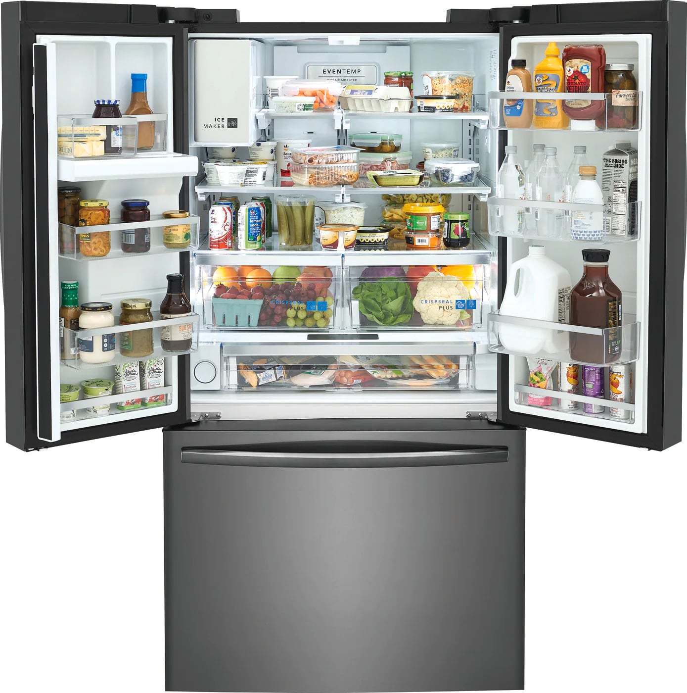 Frigidaire Gallery - 36 Inch 27.8 cu. ft French Door Refrigerator in Black Stainless - GRFS2853AD