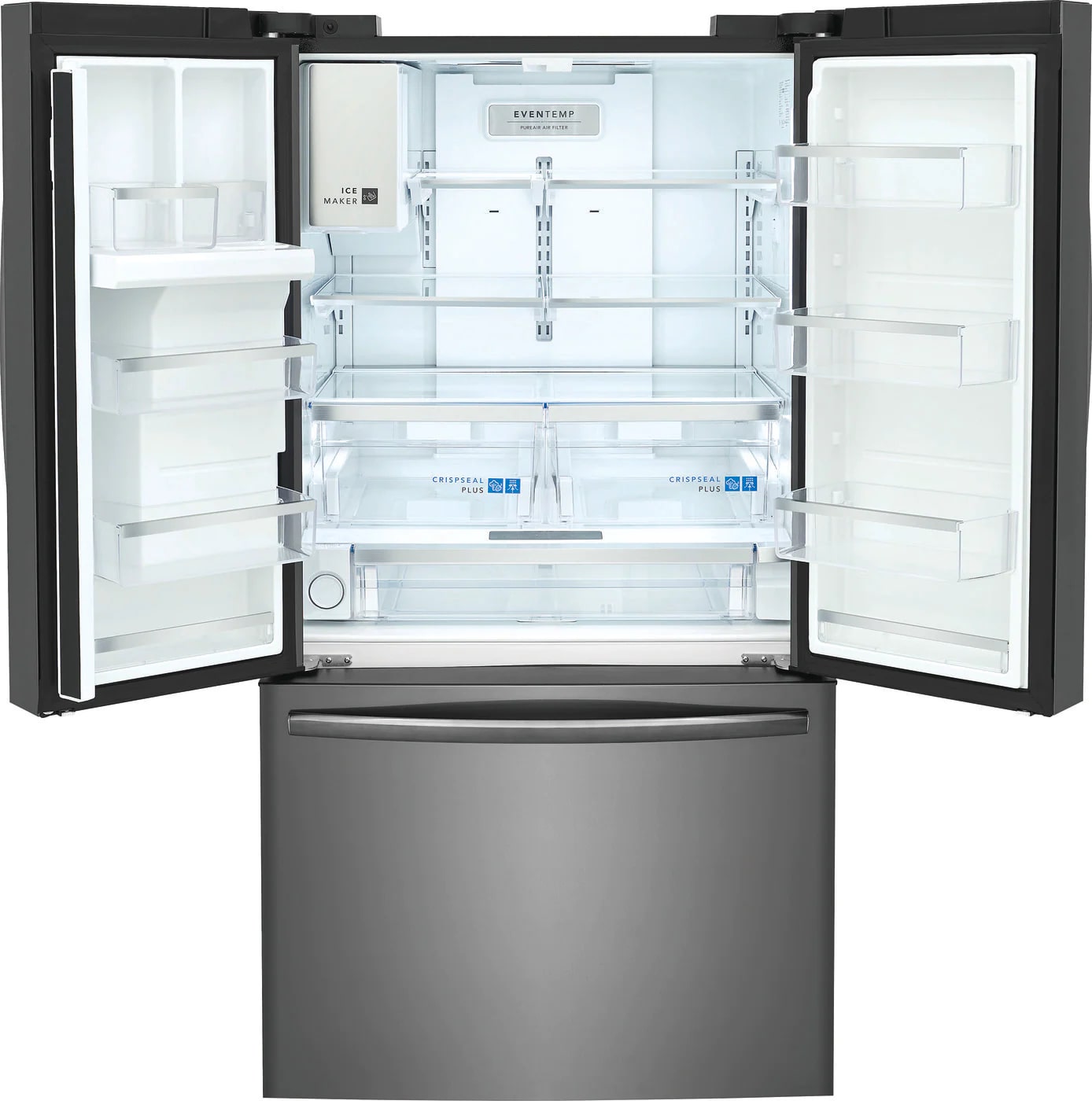 Frigidaire Gallery - 36 Inch 27.8 cu. ft French Door Refrigerator in Black Stainless - GRFS2853AD