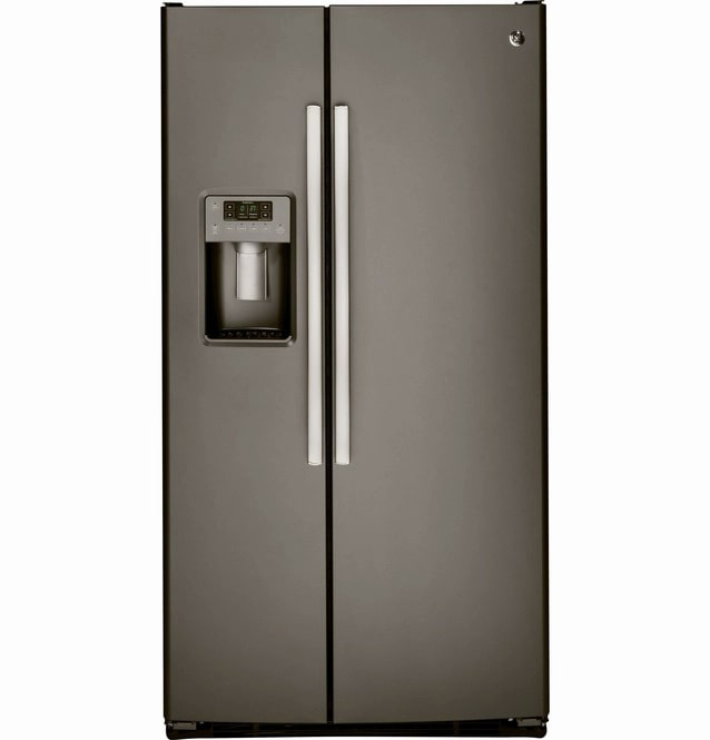 GE - 32.75 Inch 23.2 cu. ft Side by Side Refrigerator in Grey - GSS23HMHES