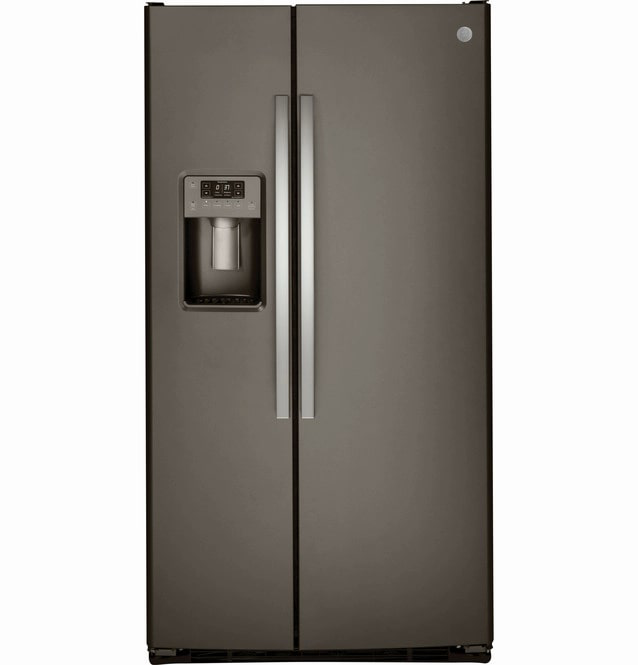 GE - 35.75 Inch 25.3 cu. ft Side by Side Refrigerator in Grey - GSS25GMHES