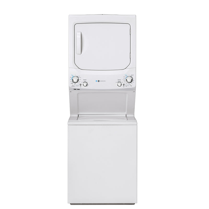 GE - 4.5 cu. Ft. Washer and 5.9 cu. Ft. Dryer Unitized Spacemaker Laundry Stacker - GUD27EEMNWW