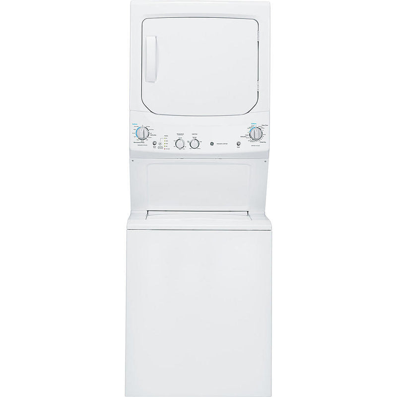 GE - 4.4 cu. Ft. Washer and 5.9 cu. Ft. Dryer Unitized Spacemaker Laundry Stacker - GUD27ESMMWW