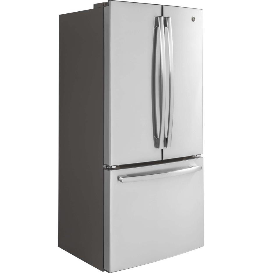 GE - 32.75 Inch 18.6 cu. ft French Door Refrigerator in Stainless - GWE19JSLSS