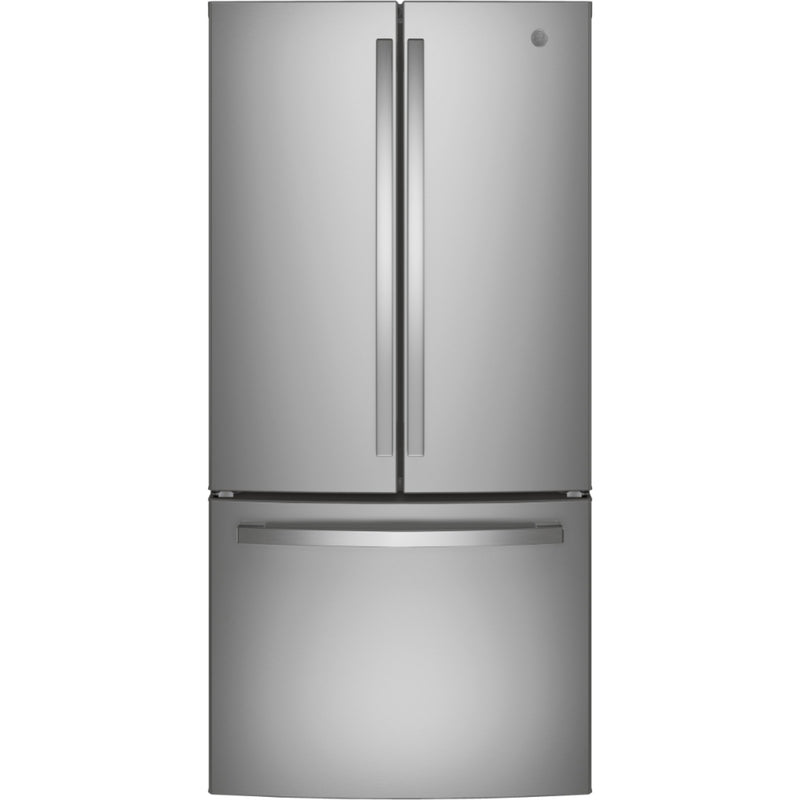 GE - 32.75 Inch 18.6 cu. ft French Door Refrigerator in Stainless - GWE19JYLFS
