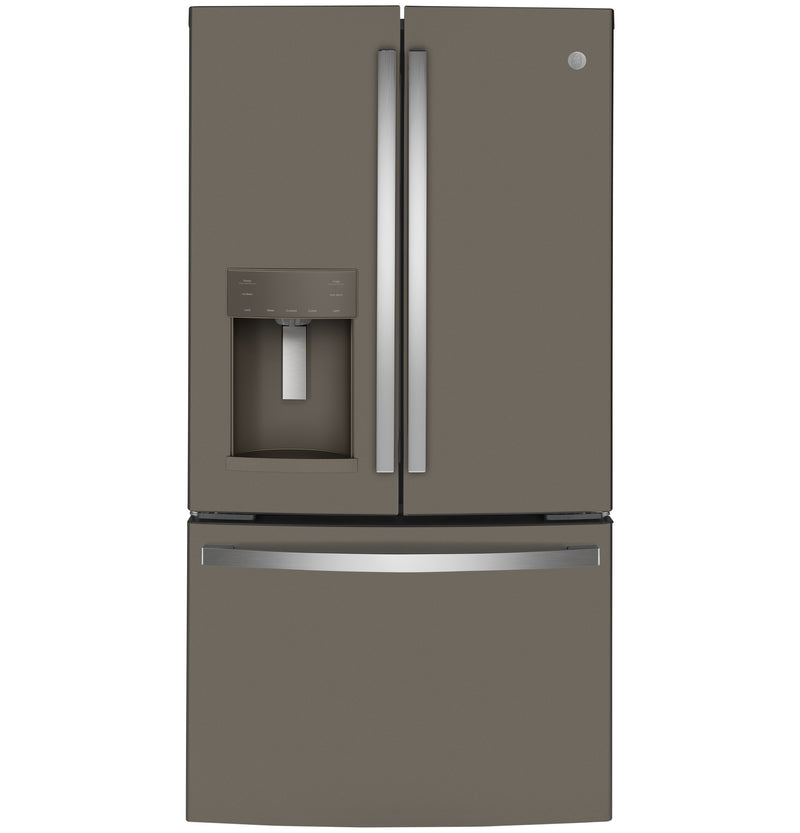 GE - 35.75 Inch 22.1 cu. ft French Door Refrigerator in Slate - GYE22GMNES