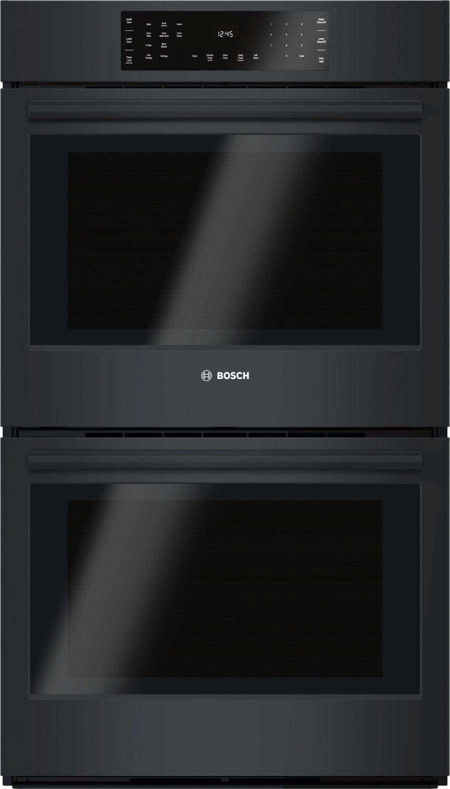 Bosch - 4.6 cu. ft Double Wall Oven in Black - HBL8661UC