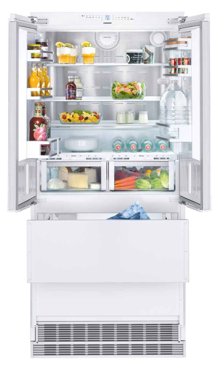 Liebherr - 35.875 Inch 18.9 cu. ft Built In / Integrated French Door Refrigerator in Panel Ready - HCB2082