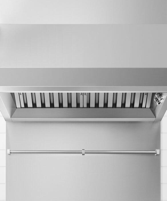Fisher Paykel - 35.88 Inch 1200 CFM Wall Mount and Chimney Range Vent in Stainless (Open Box) - HCB36-12 N