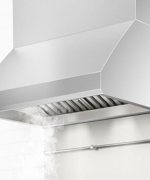 Fisher Paykel - 35.88 Inch 1200 CFM Wall Mount and Chimney Range Vent in Stainless (Open Box) - HCB36-12 N