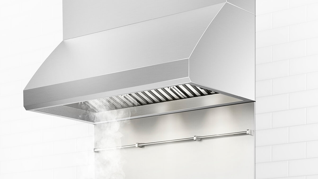 Fisher Paykel - 47.875 Inch 1200 CFM Wall Mount and Chimney Range Vent in Stainless - HCB48-12 N