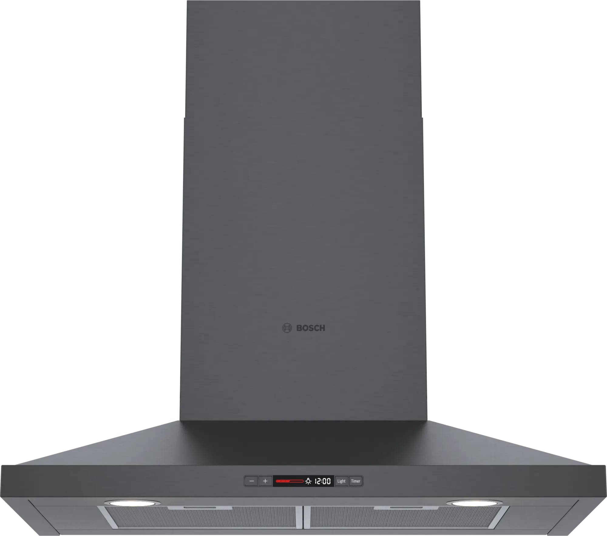 Bosch - 30 Inch 600 CFM Wall Mount and Chimney Range Vent in Black Stainless (Open Box) - HCP80641UC